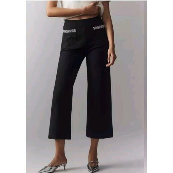 The Colette Cropped Wide-Leg Pants by Maeve: Rhinestone Pocket Edition 29 - Picture 2 of 9
